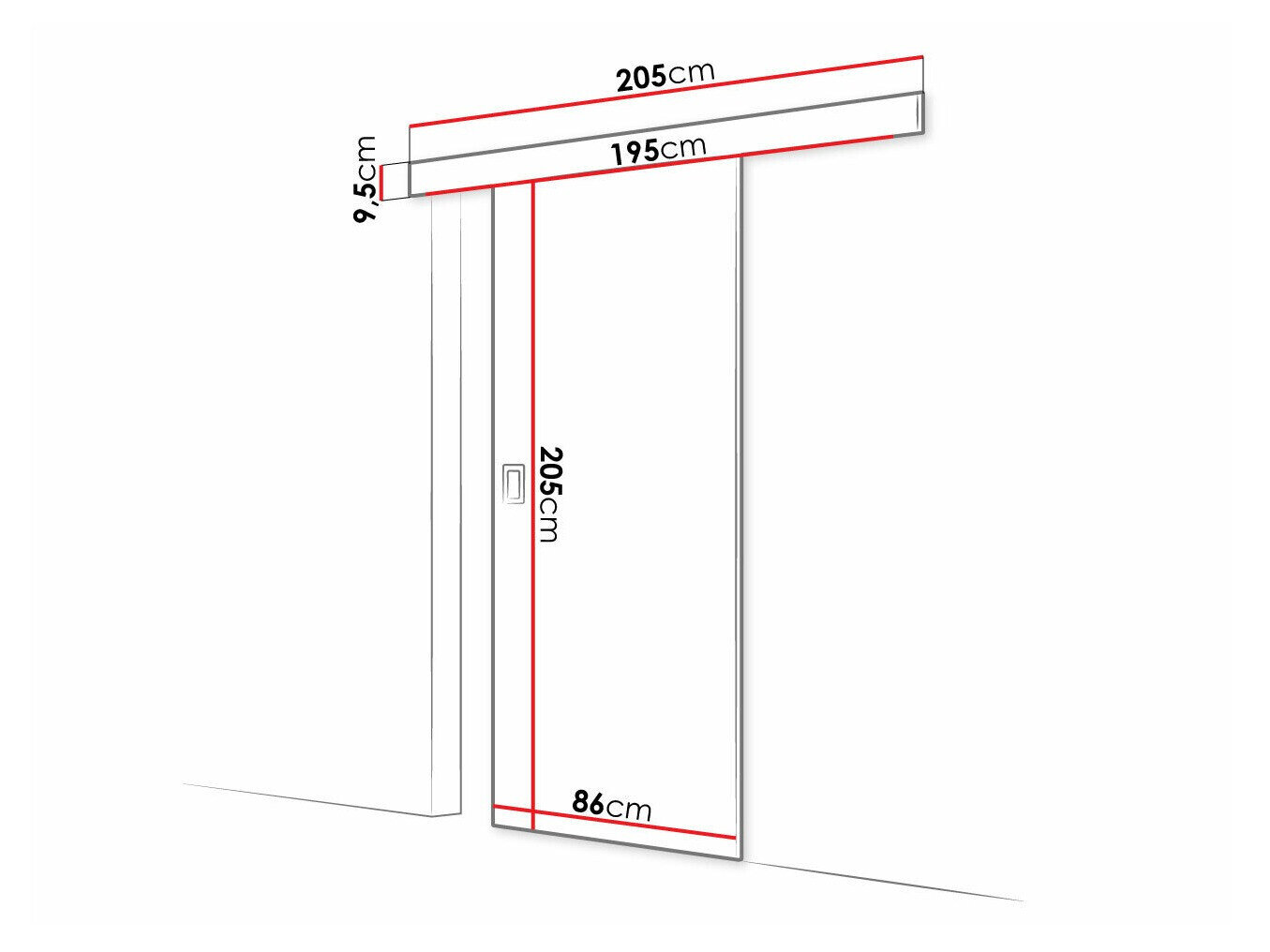 Skydedør Dover 168 (Hvid)