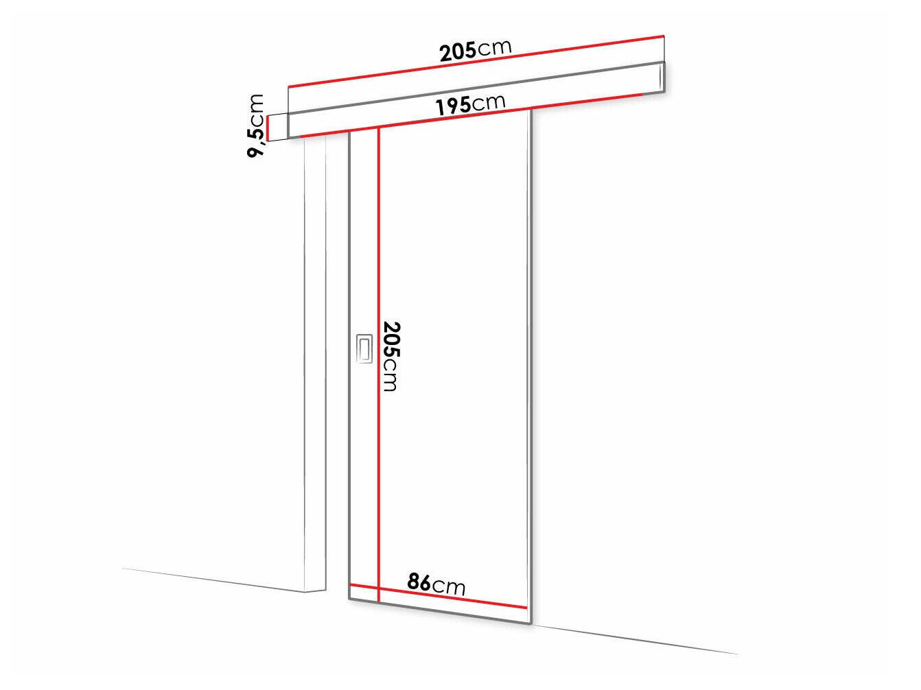 Skydedør Dover 168 (Mørk aske)