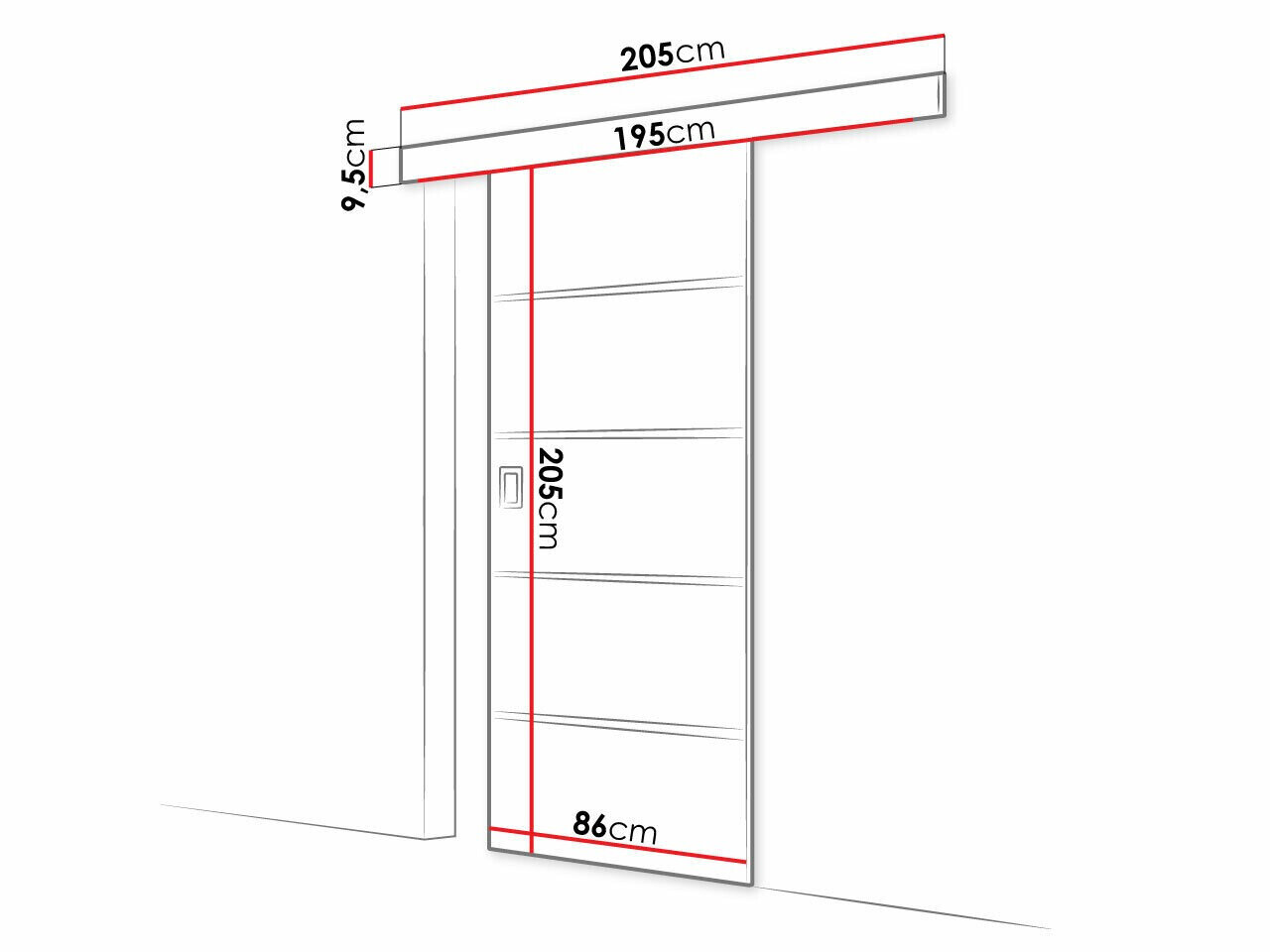 Skydedør Dover 171 (Hvid)