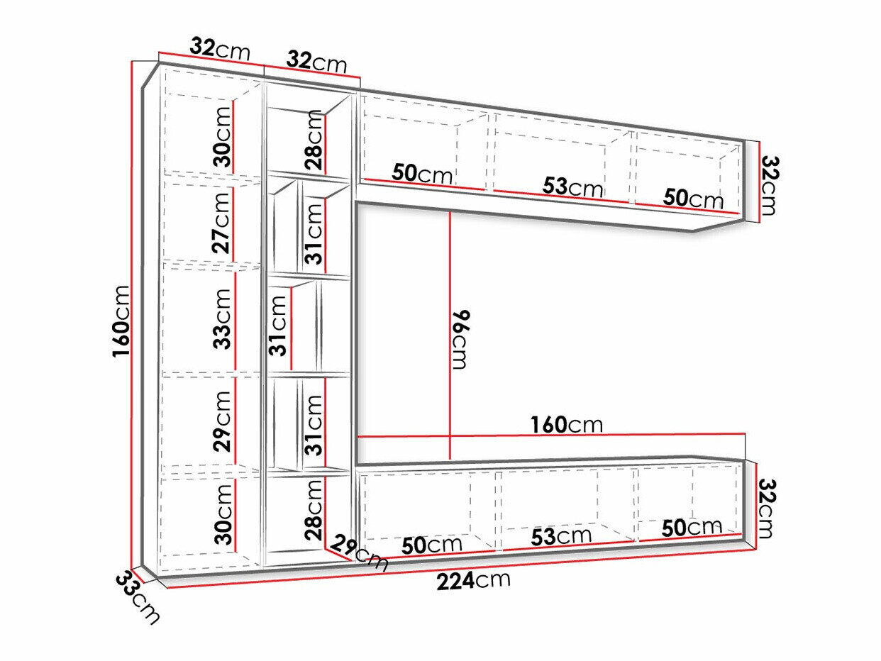 Stuemøbelsæt Comfivo 260 (Hvid + Grafit)