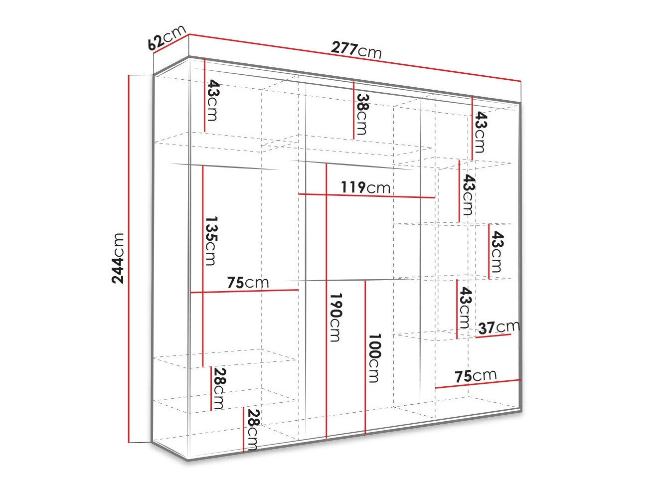 Garderobeskab Murrieta 145 (Sonoma eg)