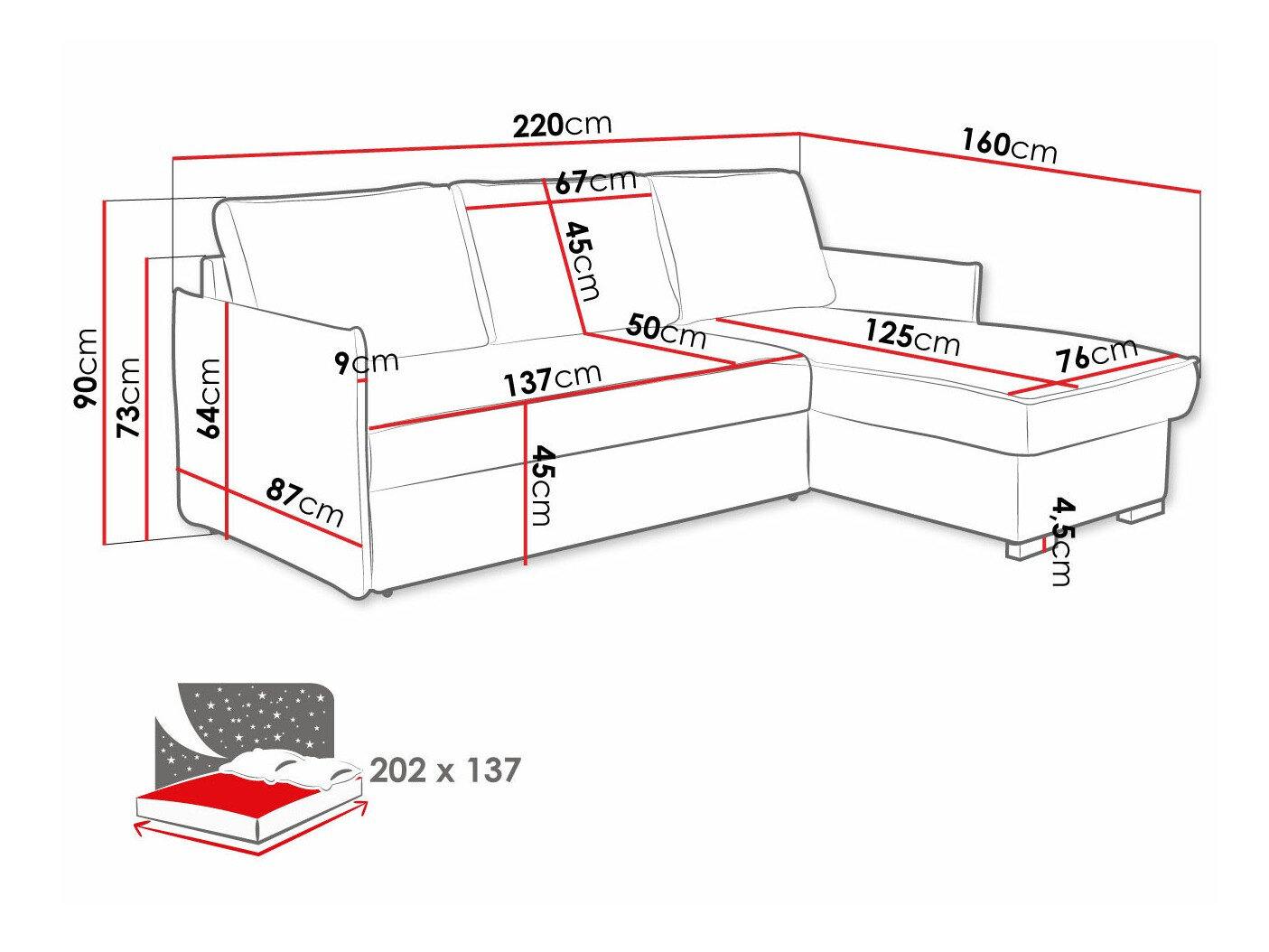 Hjørnesofa Columbus 208 (Poso 110)