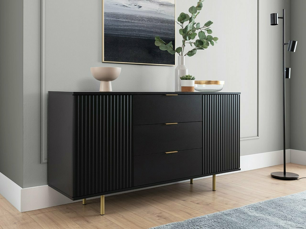 Kommode Decus I (Sort)