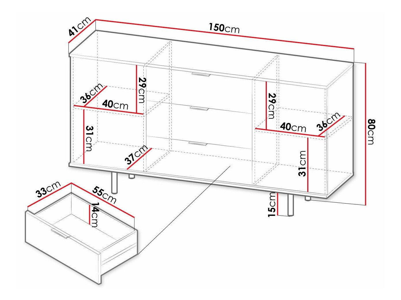 Kommode Virdomi 101 (Sort)