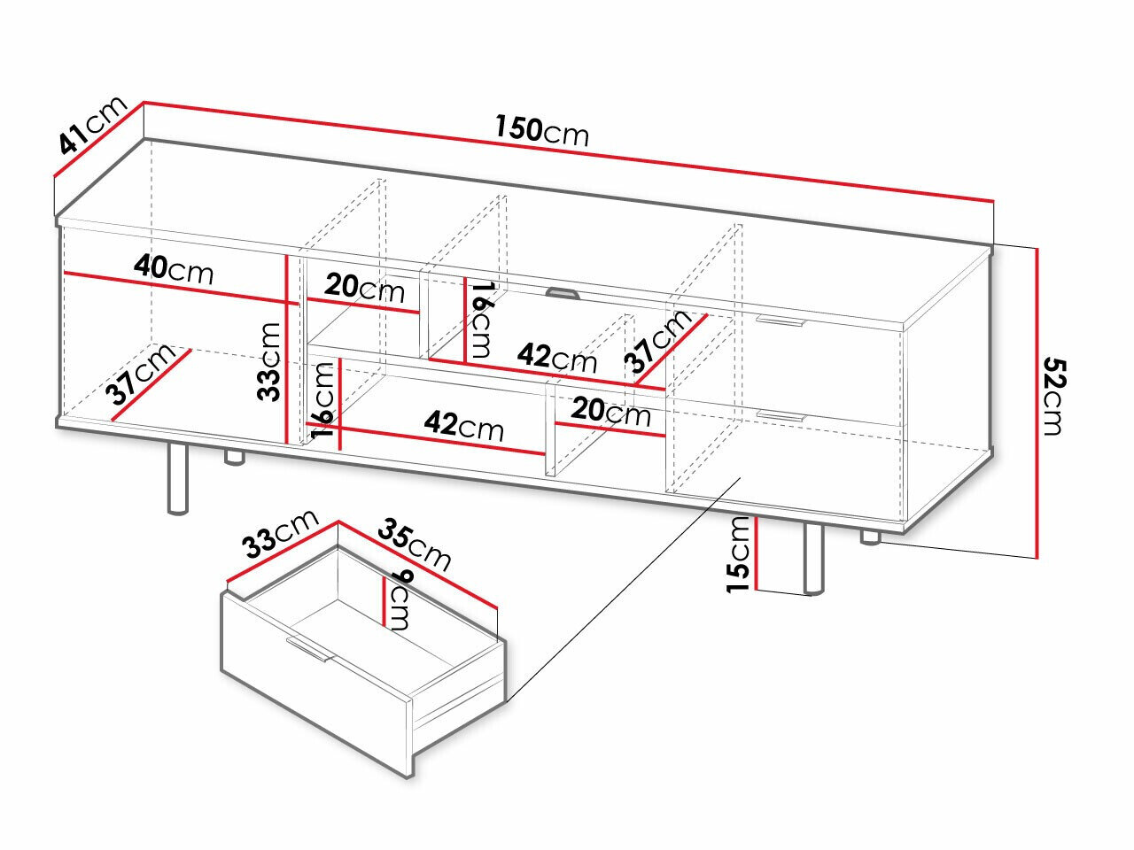 TV-bord Virdomi 105 (Kashmir)