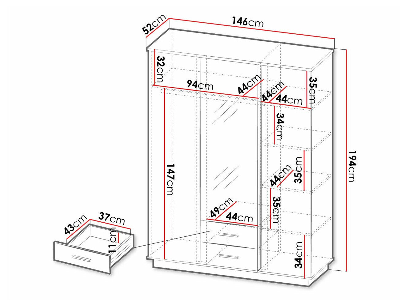 Garderobeskab Tenodeu 120