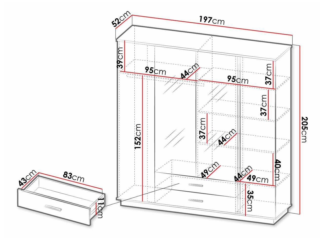Garderobeskab Tenodeu 121
