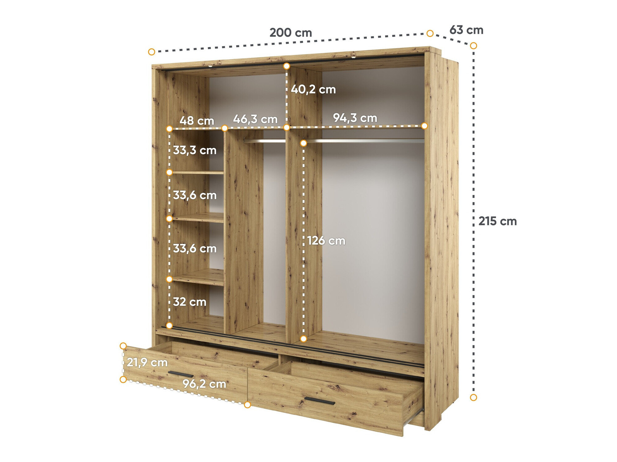 Garderobeskab Fresno 104 (Artisan eg)