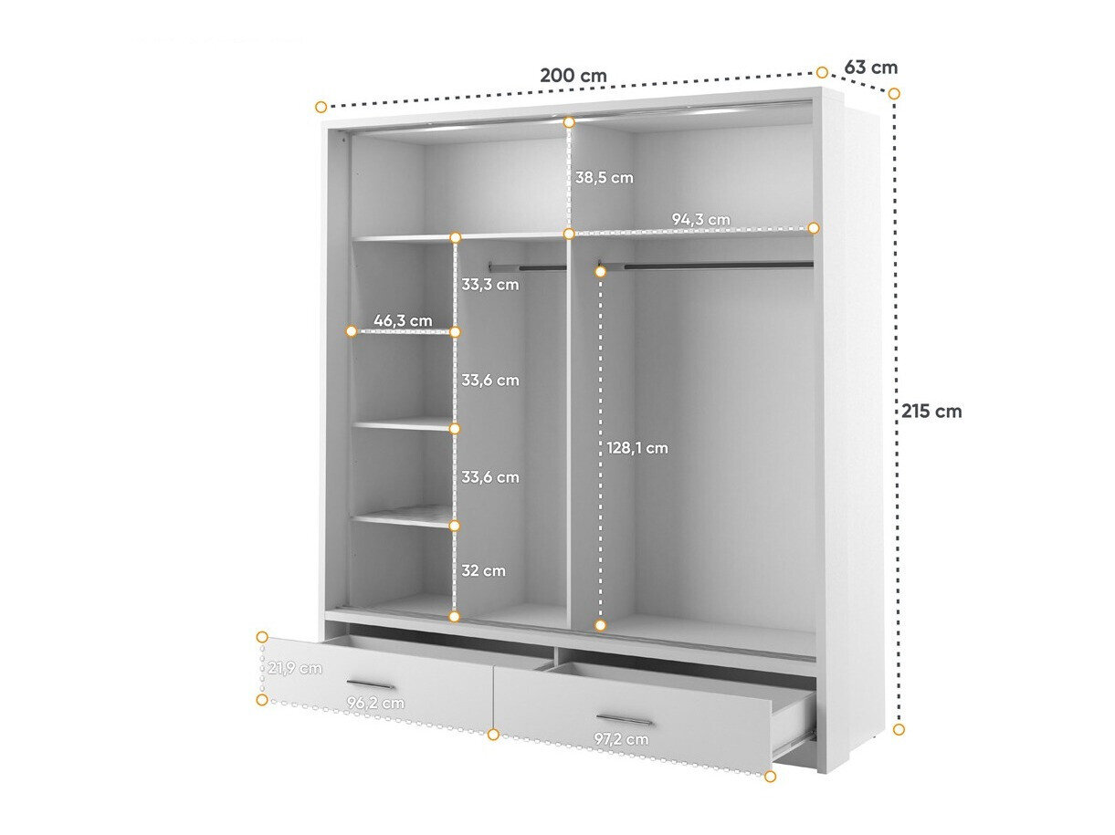 Garderobeskab Fresno 104 (Hvid)
