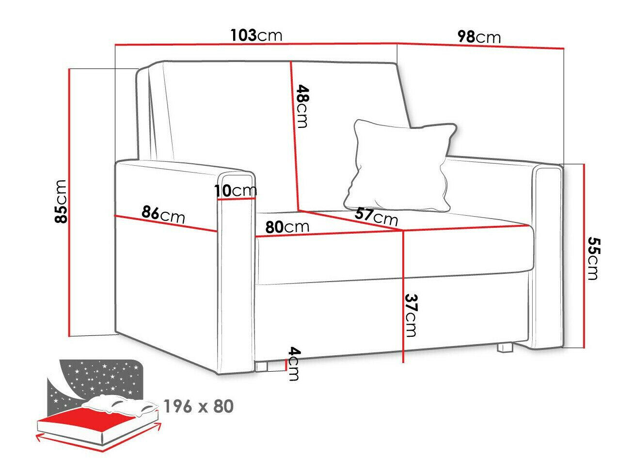 Lænestol Columbus 190 (Poso 110)