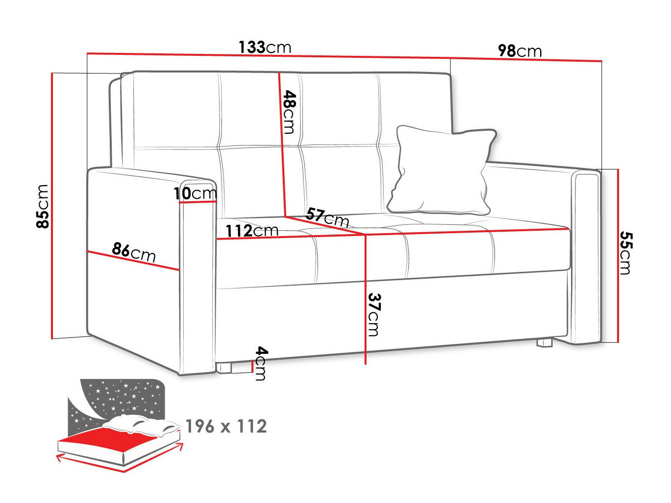 Sovesofa Columbus 105 (Manila 26)