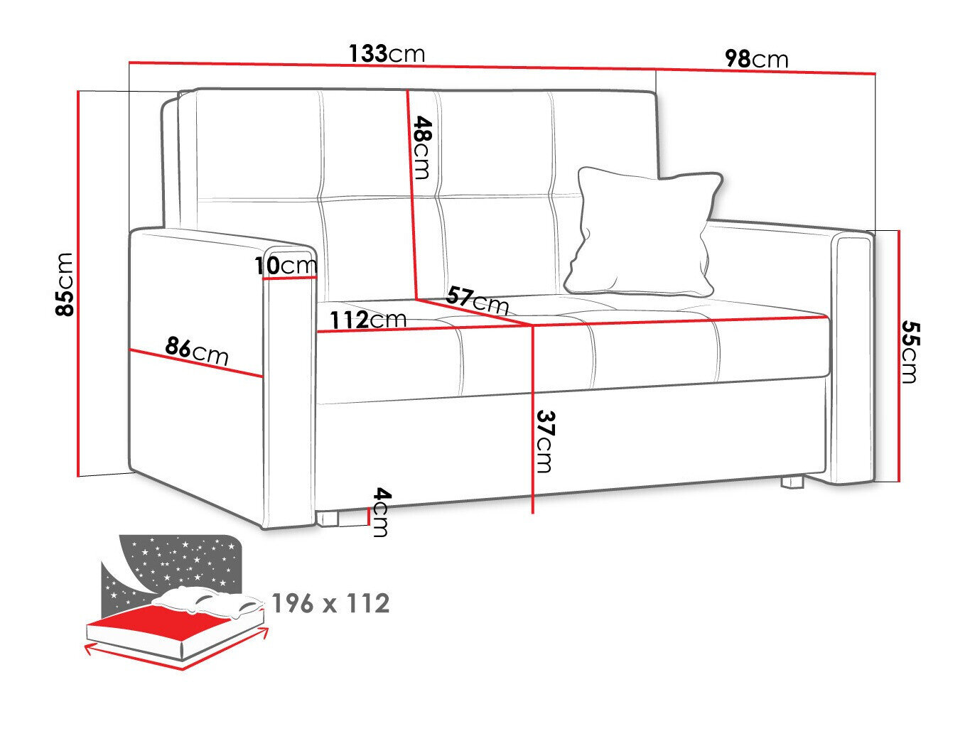 Sovesofa Columbus 105 (Manila 38)