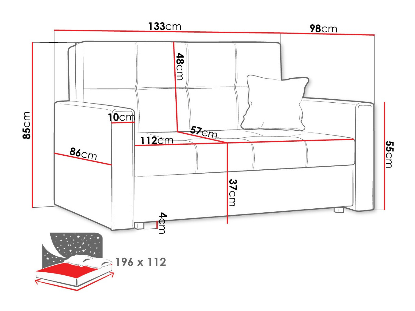Sovesofa Nuvora II (Alova 04 + Alova 46)