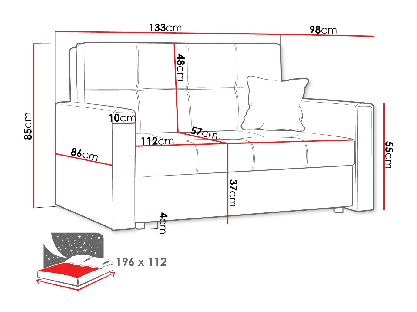 Sovesofa Nuvora II (Manila 14)