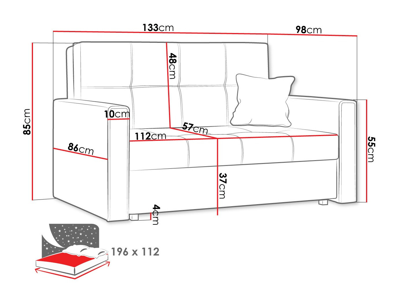 Sovesofa Nuvora II (Spirit 12)