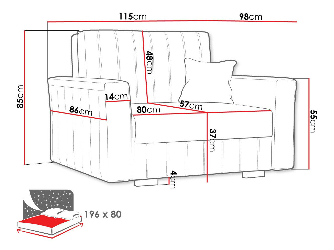 Lænestol Columbus 135 (Kronos 27)