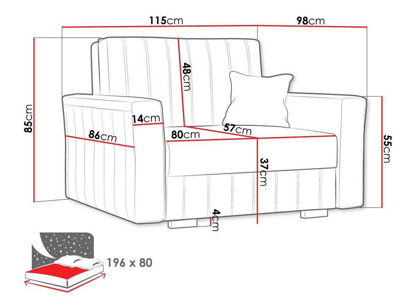 Lænestol Columbus 135 (Kronos 31)
