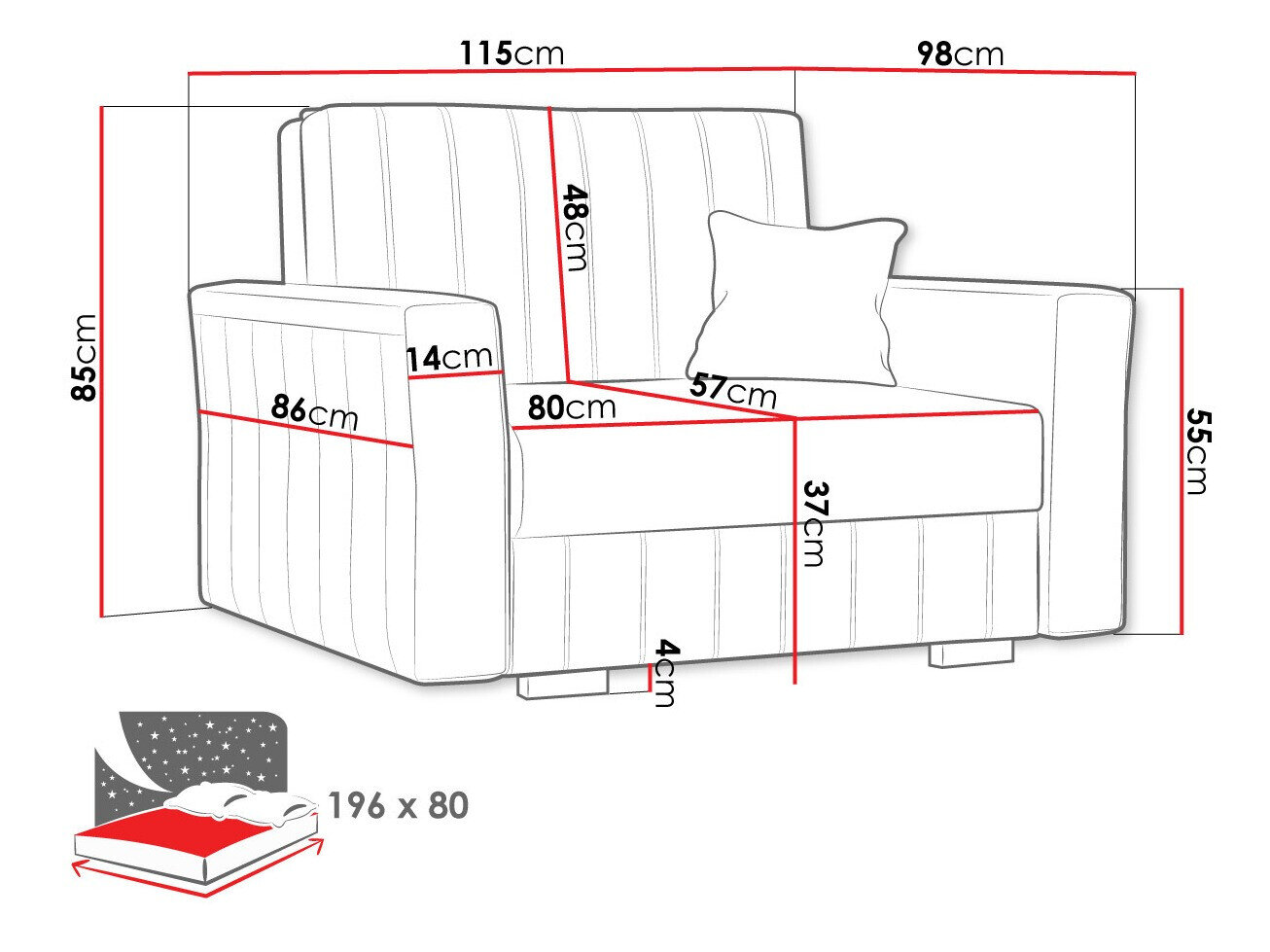Lænestol Columbus 135 (Paros 5)