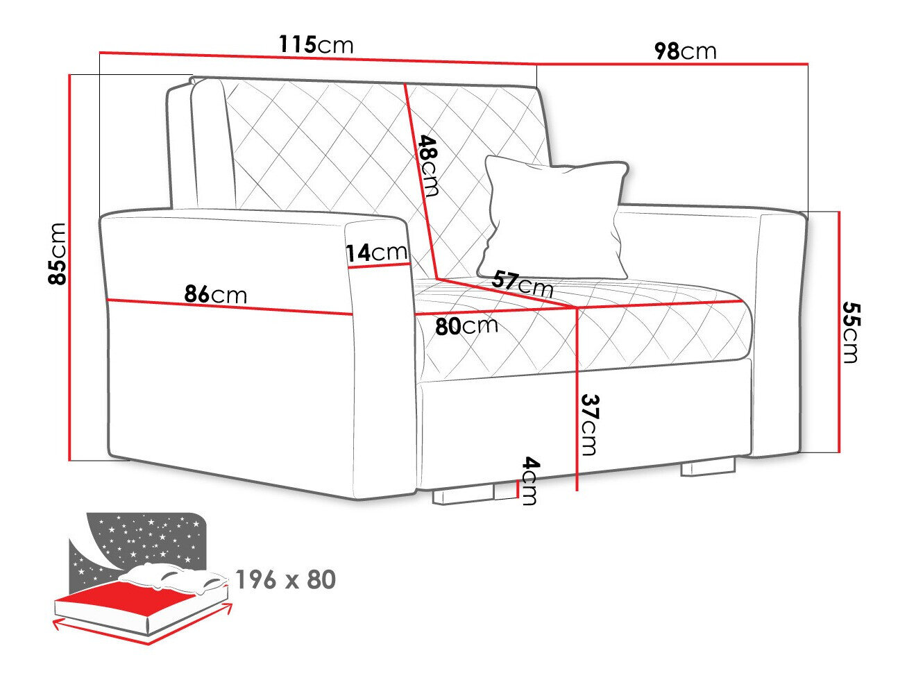 Lænestol Columbus 145 (Zanzibar 182)
