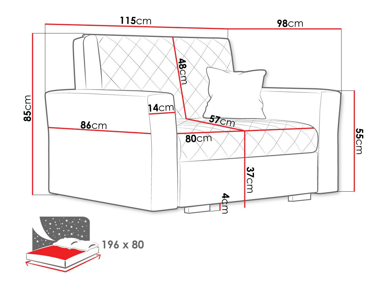 Lænestol Columbus 145 (Zanzibar 190)