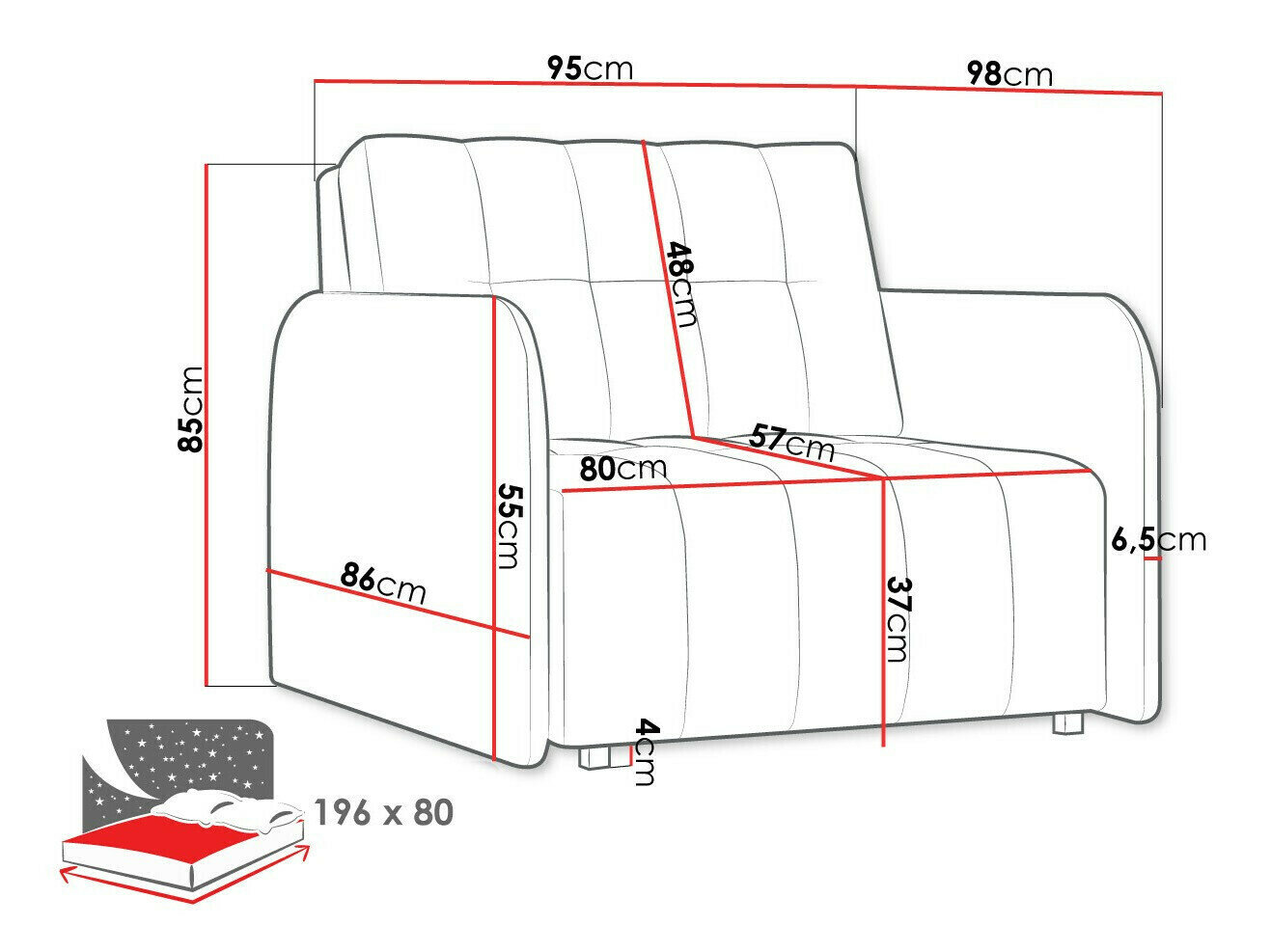 Lænestol Columbus 176 (Country 17)
