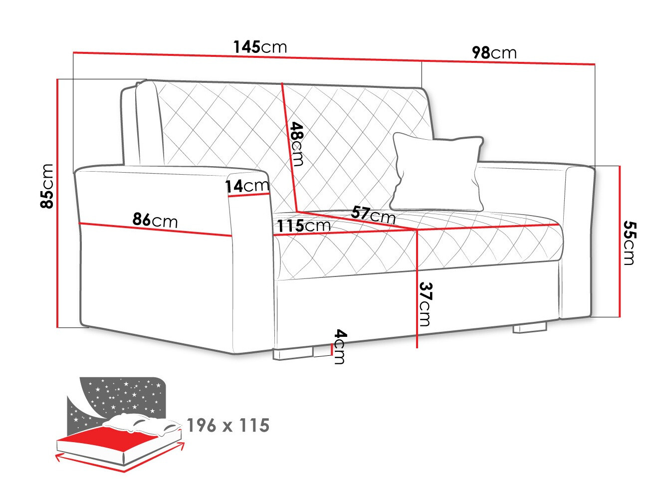 Sovesofa Clarona II (Zanzibar 182)