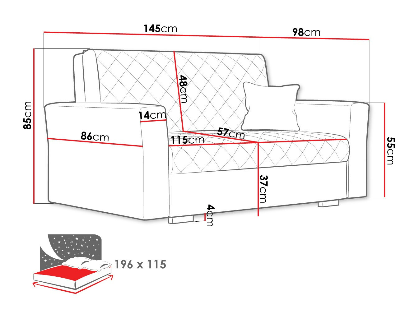Sovesofa Clarona II (Zanzibar 190)