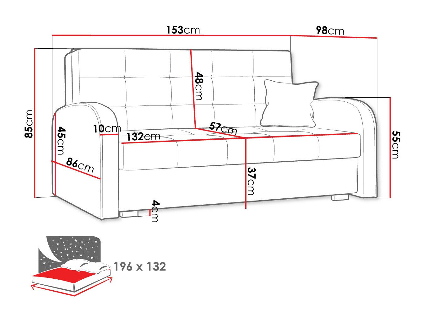 Sovesofa Columbus 116 (Kronos 19)