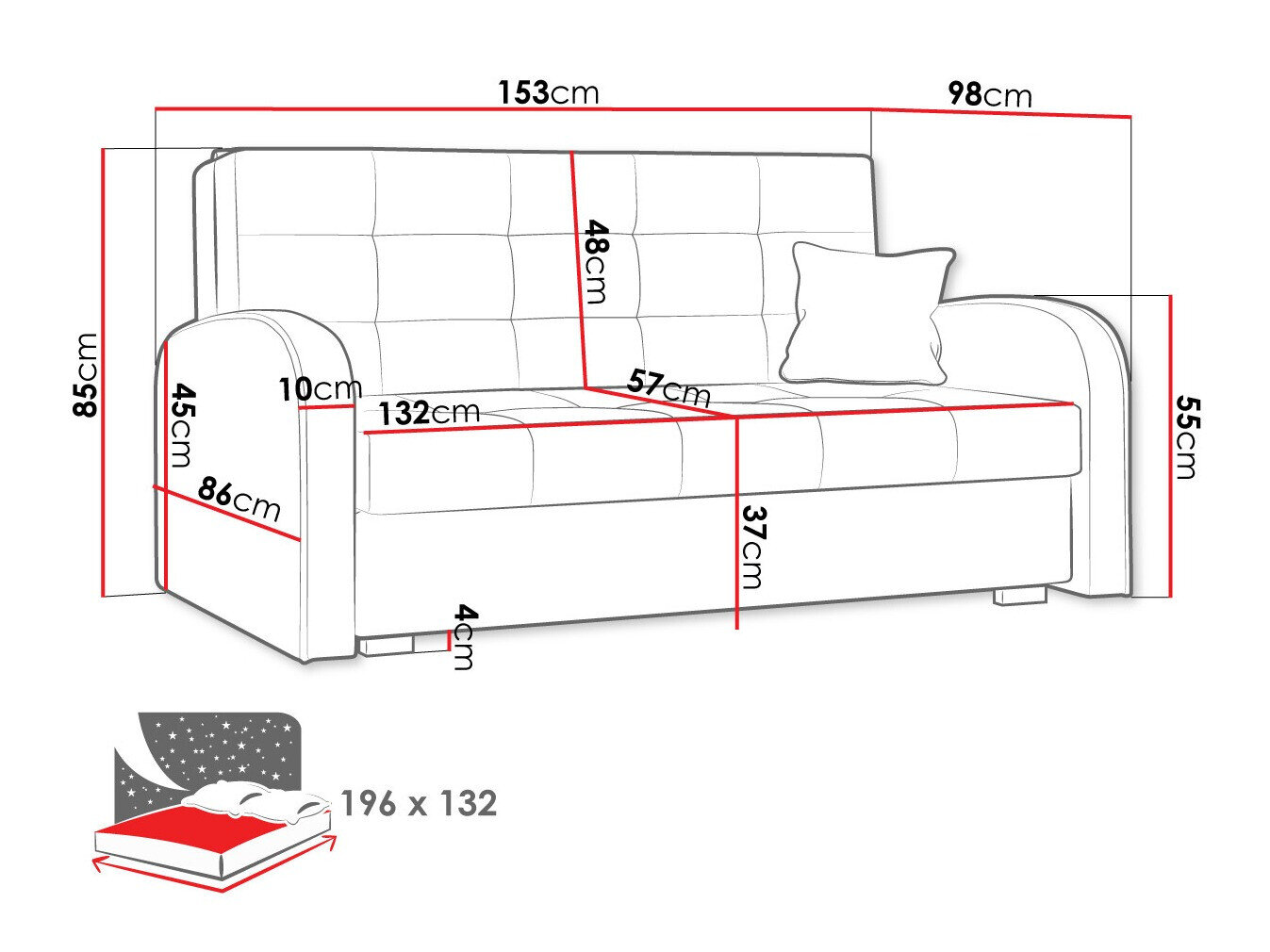 Sovesofa Columbus 116 (Kronos 22)