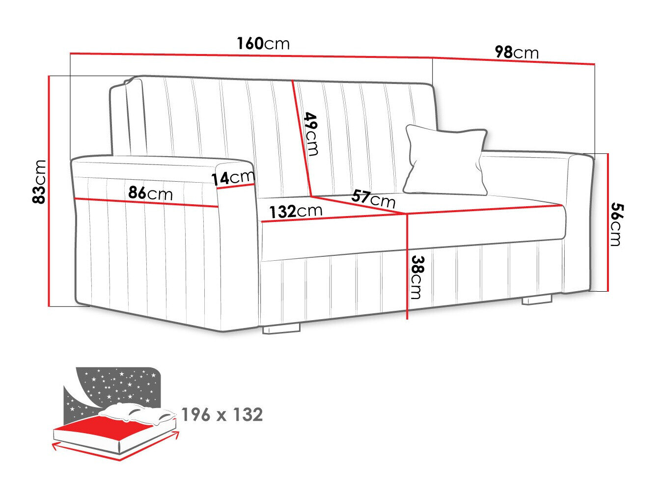 Sovesofa Columbus 137 (Kronos 27)