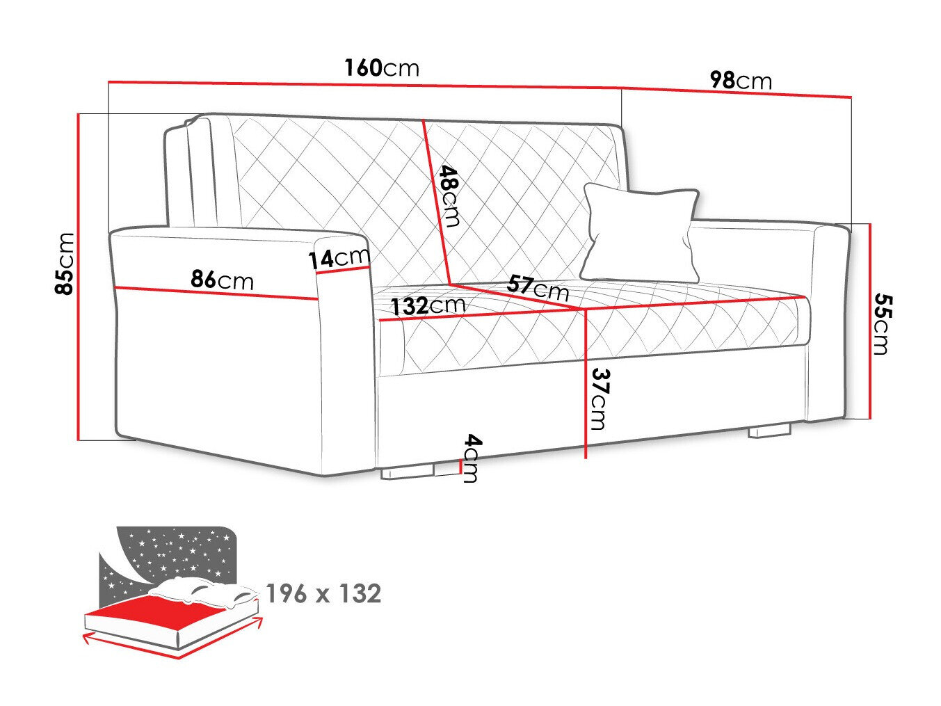 Sovesofa Columbus 147 (Zanzibar 182)