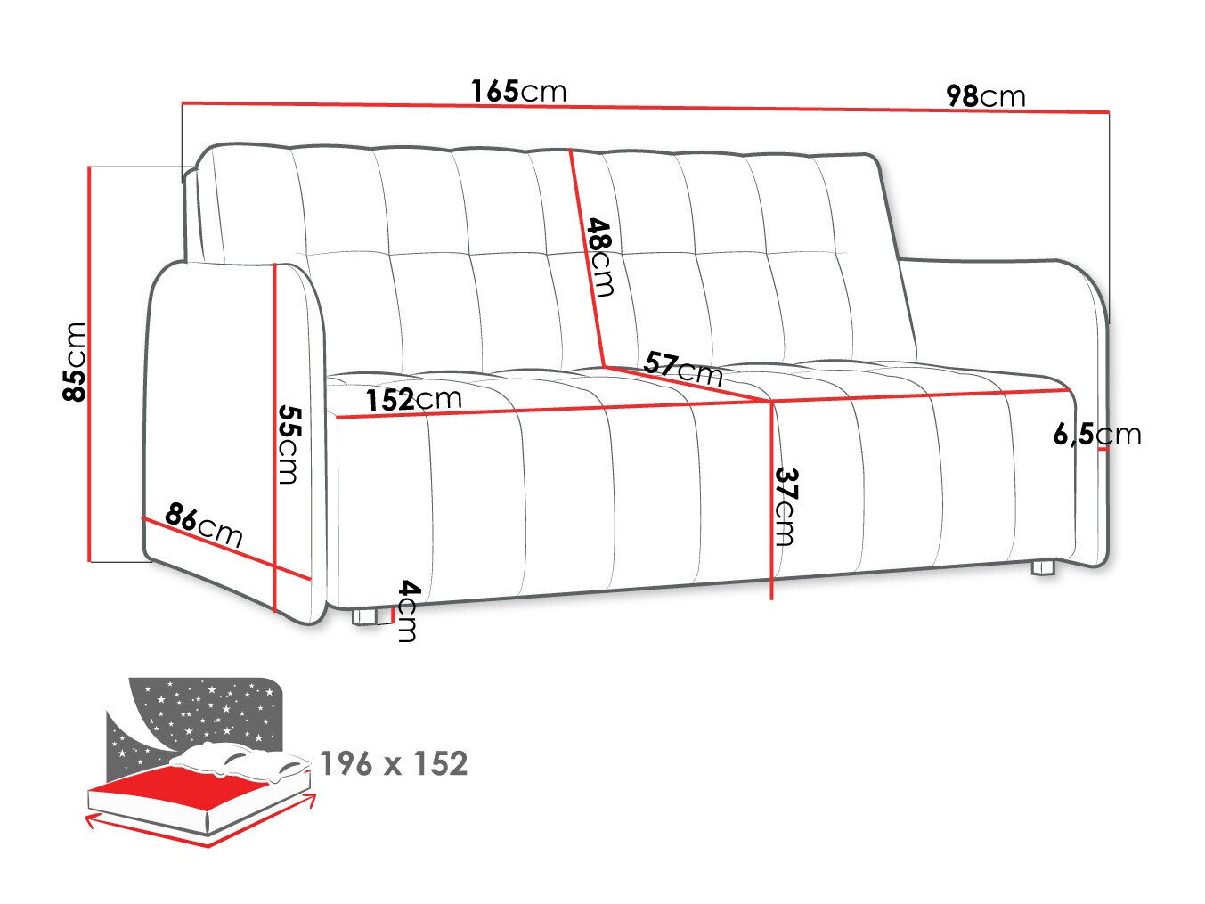 Sovesofa Columbus 179 (Country 17)