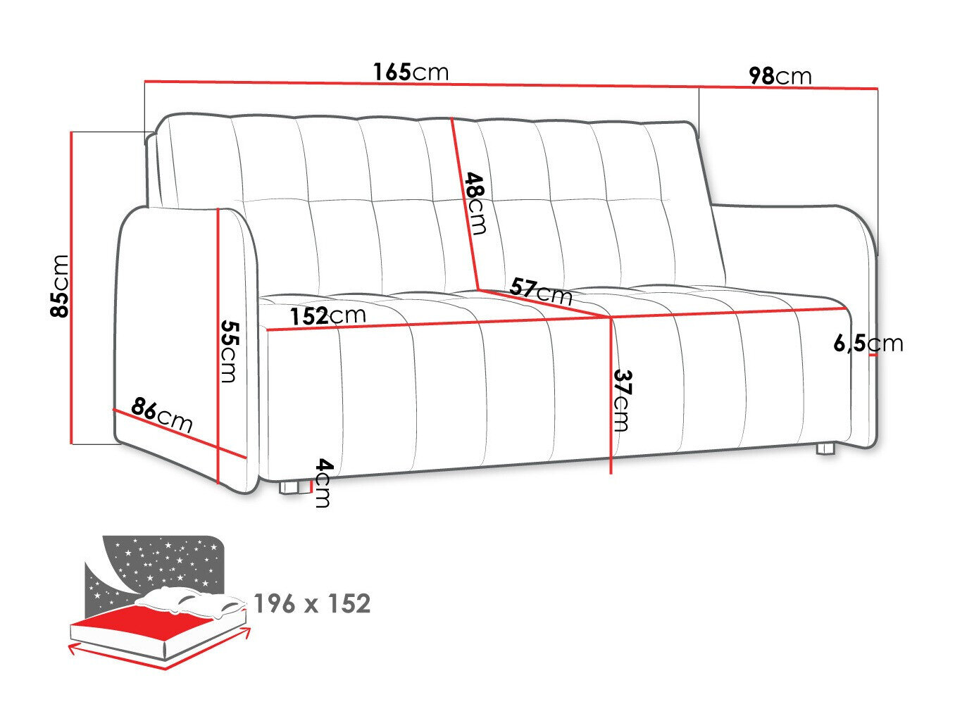 Sovesofa Columbus 179 (Country 3)
