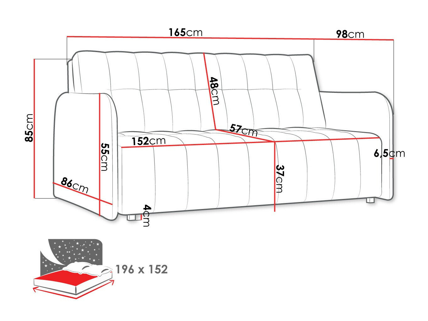 Sovesofa Columbus 179 (Country 8)
