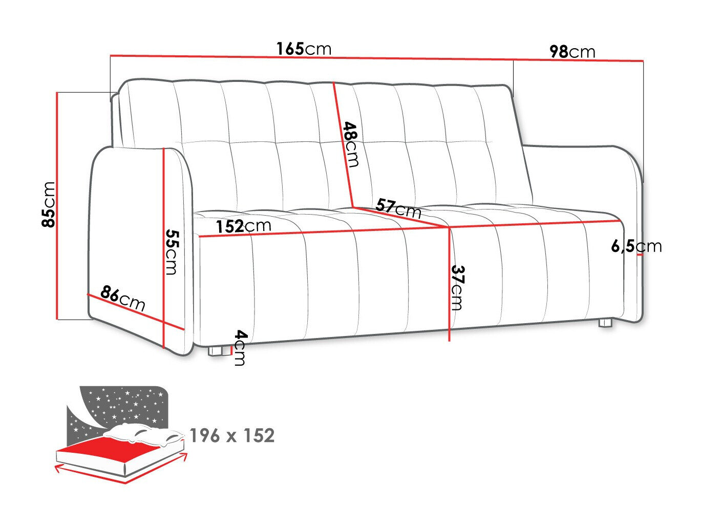 Sovesofa Columbus 179 (Paros 6)