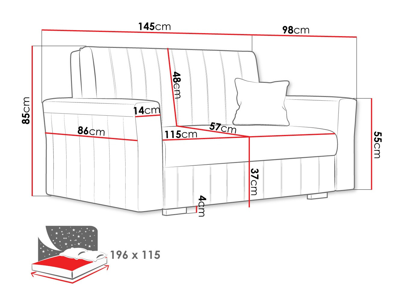 Sovesofa Orinen II (Kronos 07)