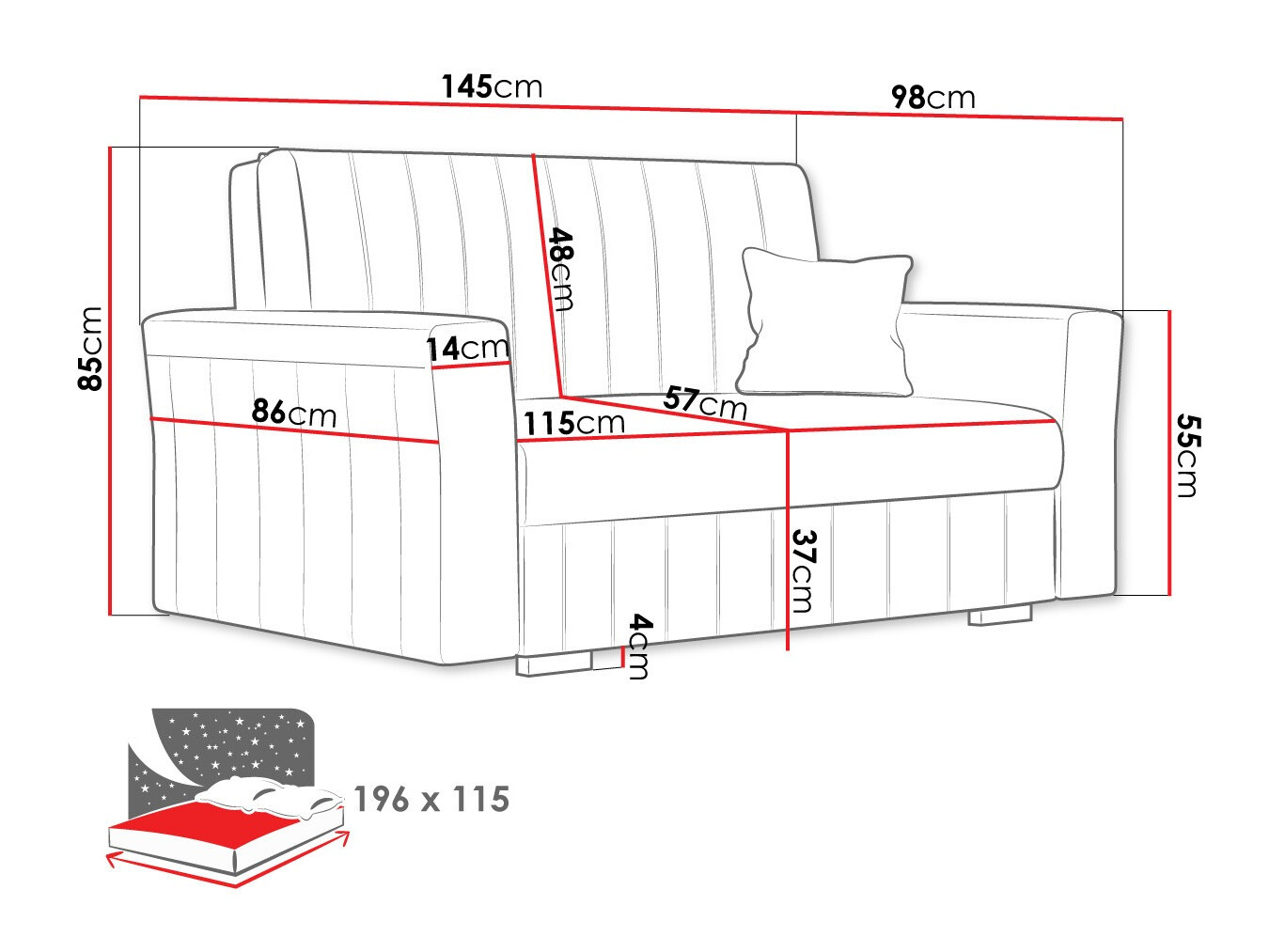 Sovesofa Orinen II (Kronos 27)