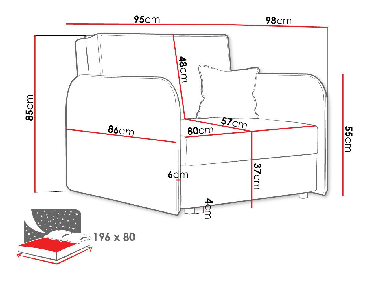 Lænestol Columbus 125 (Mono 232)
