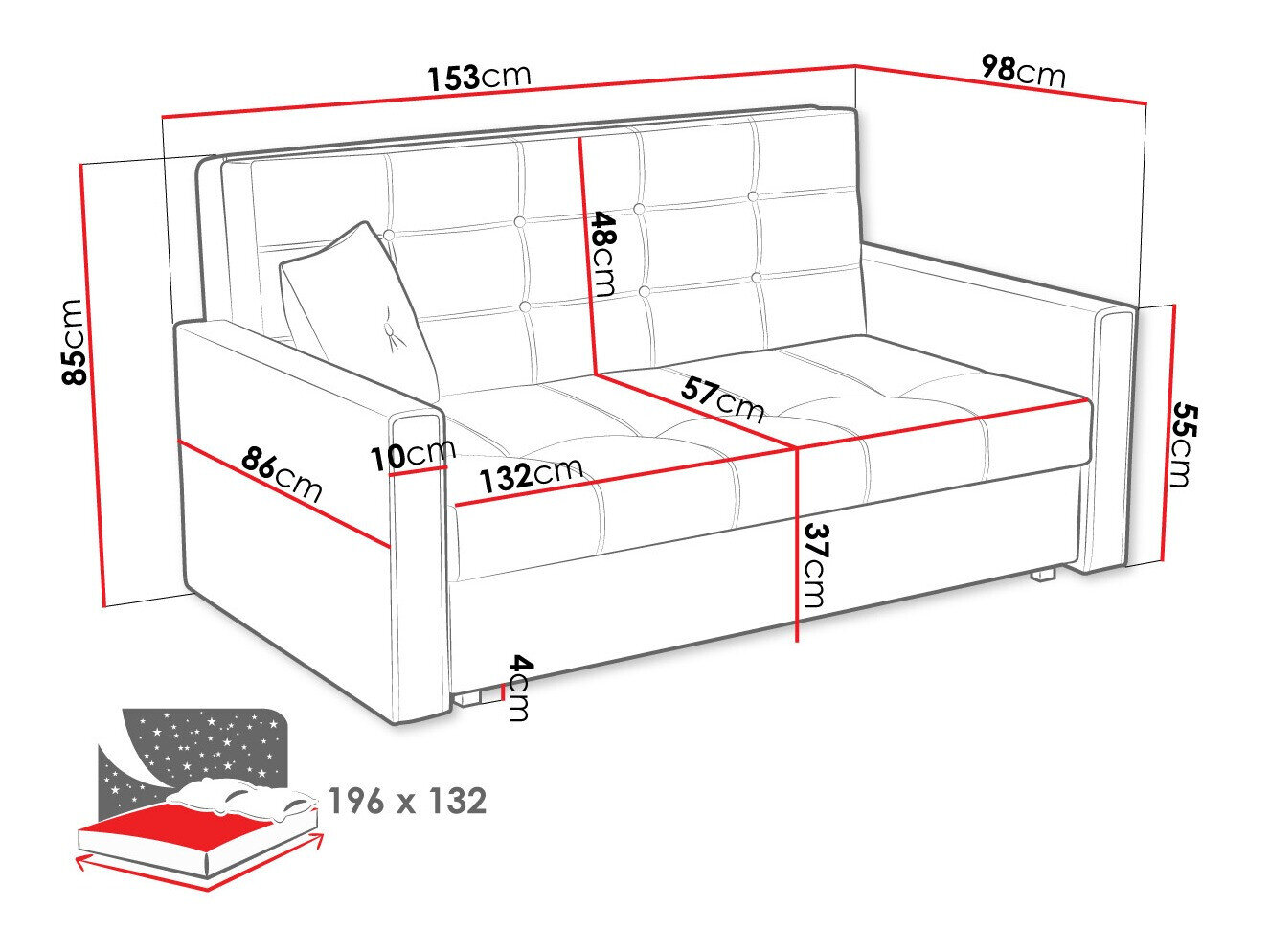 Sovesofa Columbus 102 (Tatum 276)