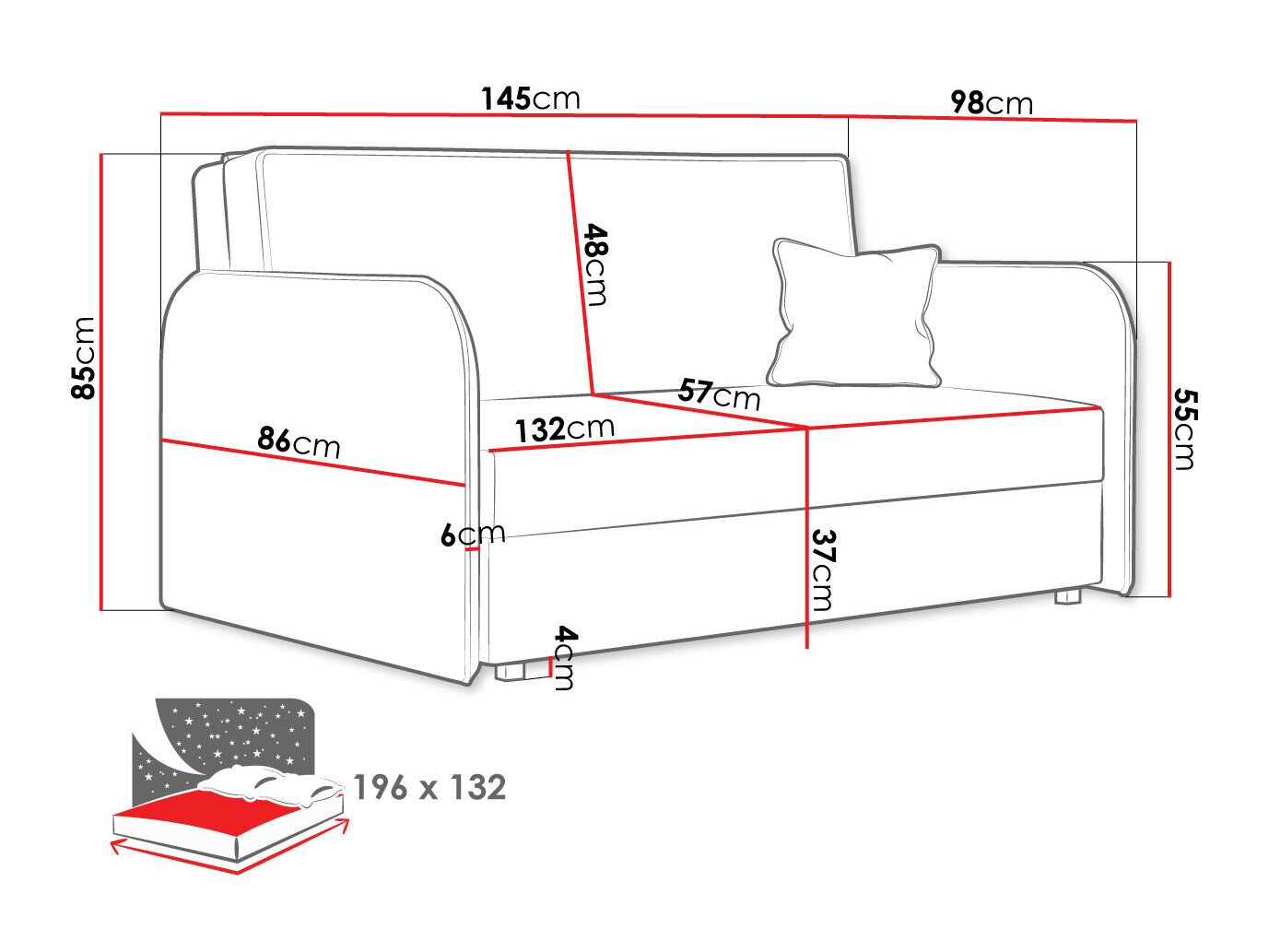 Sovesofa Columbus 123 (Mono 241)
