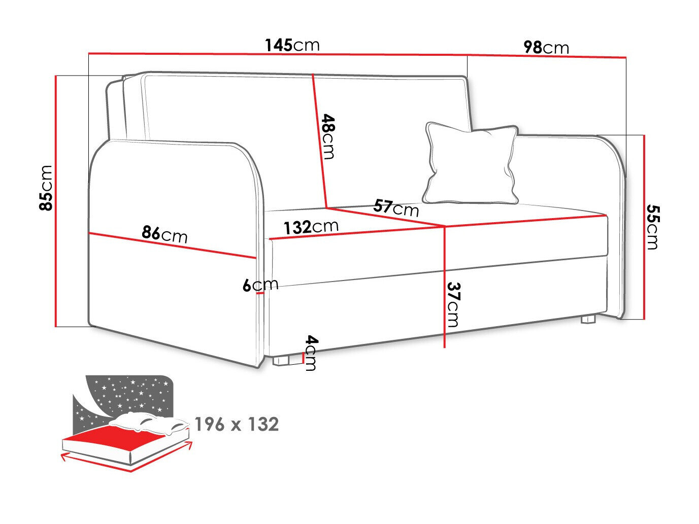 Sovesofa Columbus 123 (Mono 244)