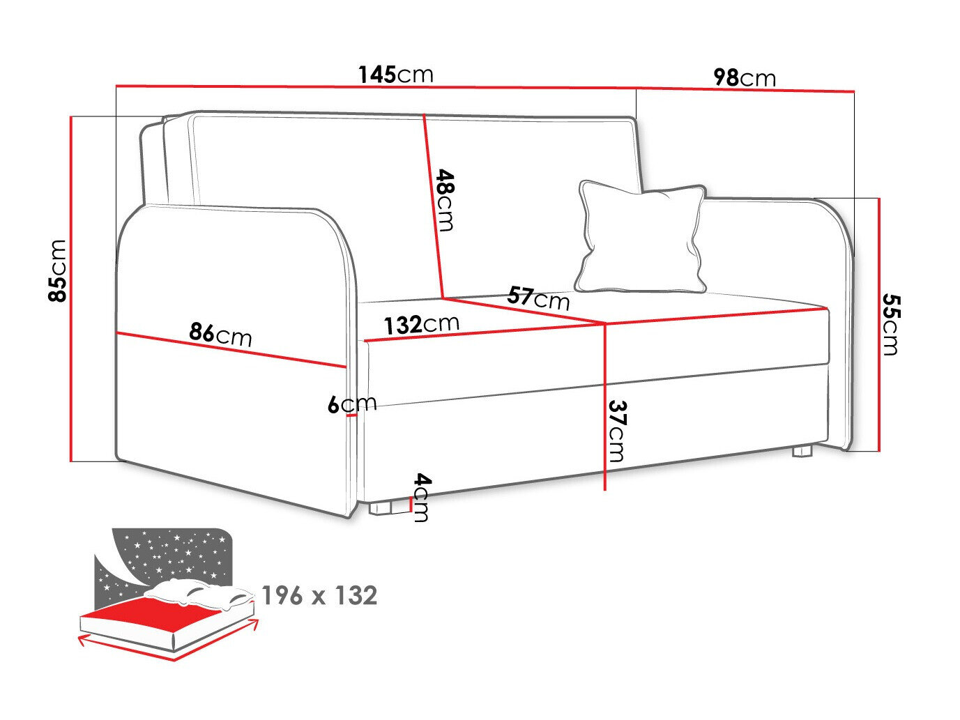Sovesofa Columbus 123 (Mono 246)