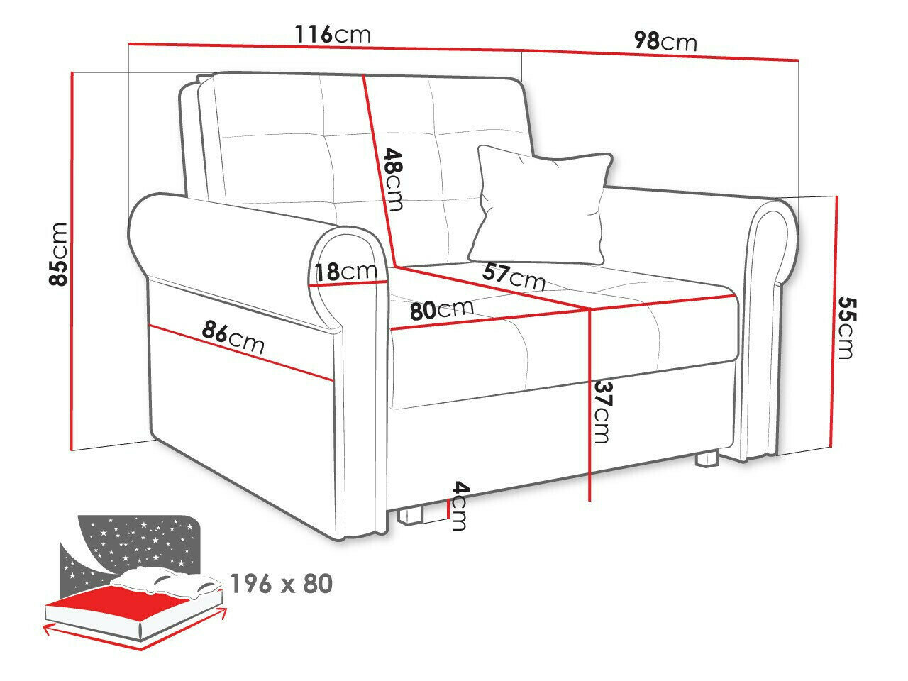 Lænestol Columbus 127 (Kronos 07)