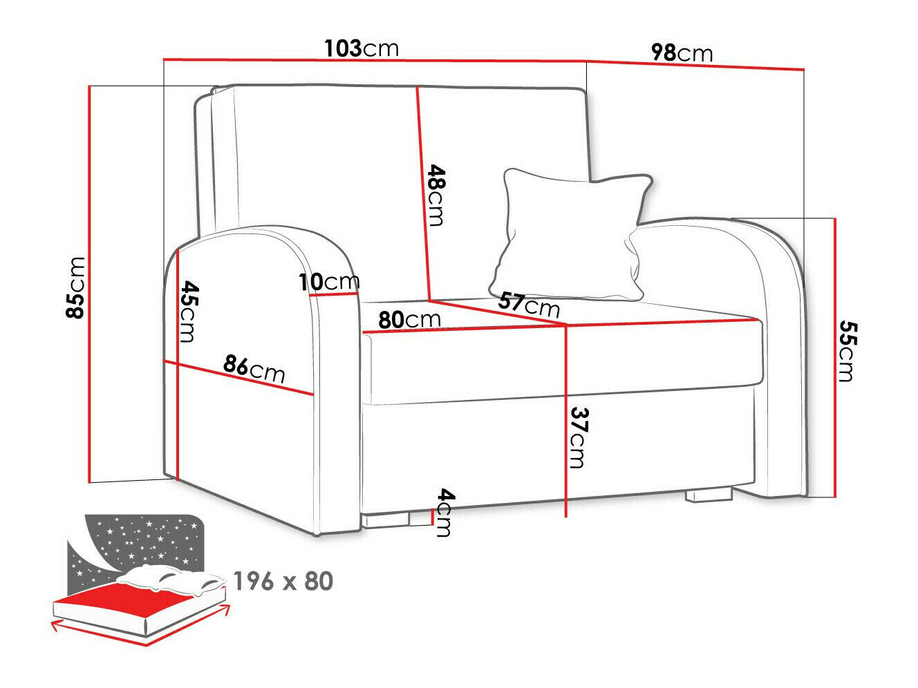 Lænestol Columbus 160 (Mono 237 + Sorriso 8)