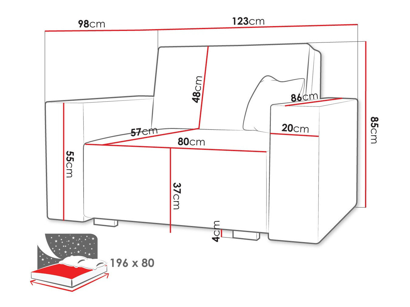 Lænestol Columbus 195 (Neve 3)