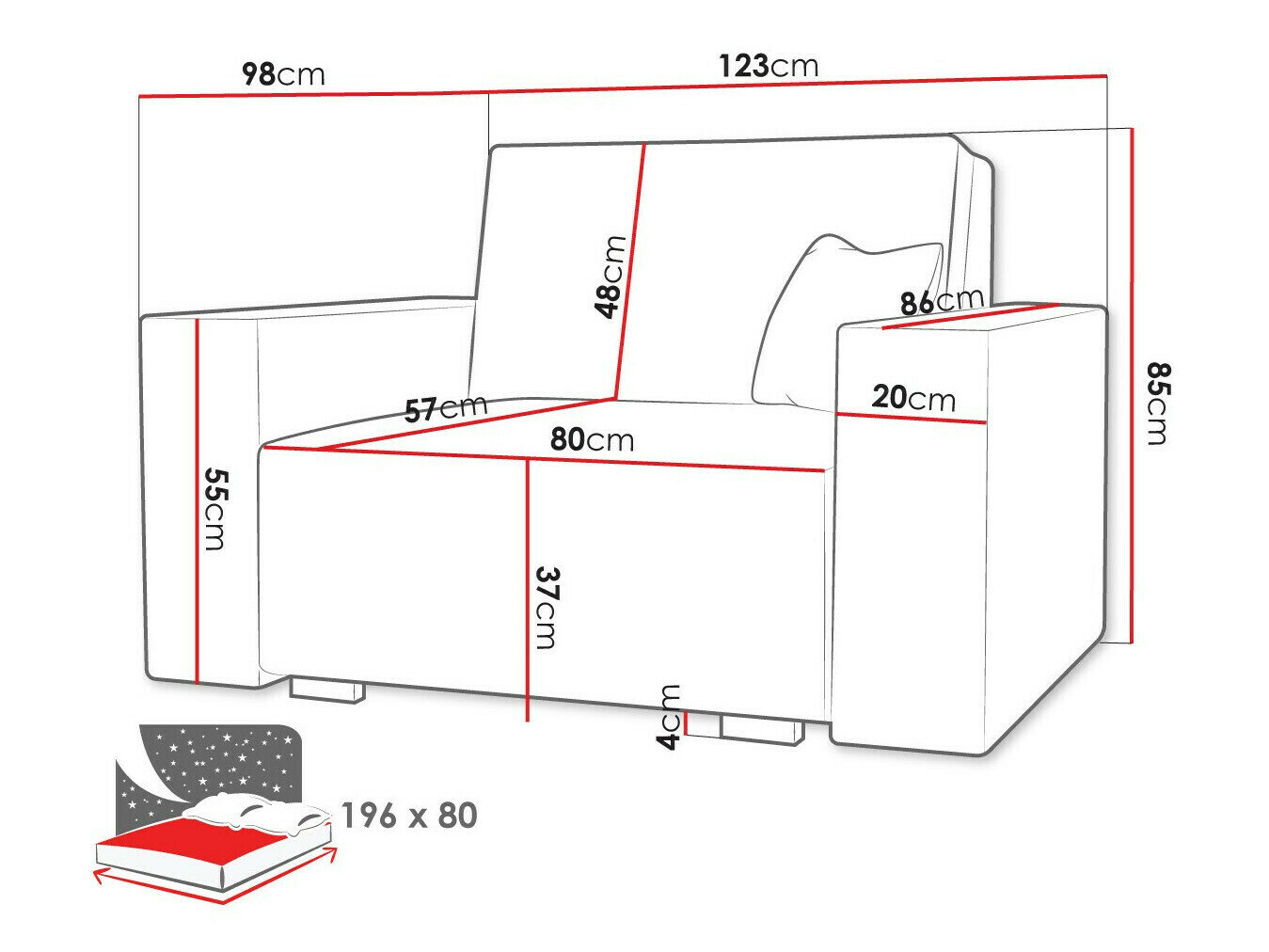 Lænestol Columbus 195 (Neve 77)