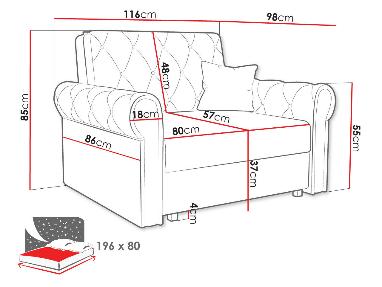 Lænestol Columbus 200 (Kronos 19)