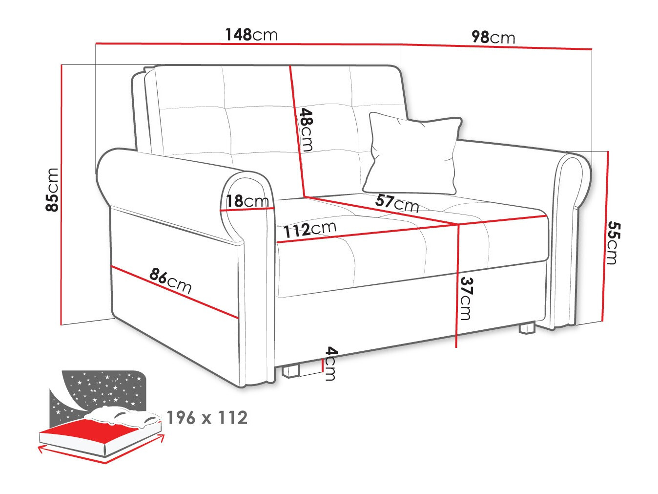 Sovesofa Aquala II (Kronos 19)