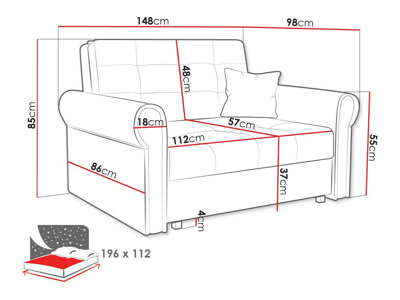 Sovesofa Aquala II (Mono 244)
