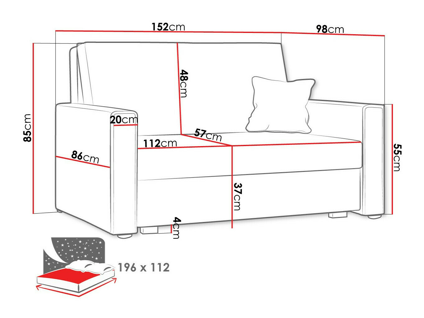 Sovesofa Clarlen II (Poso 110)